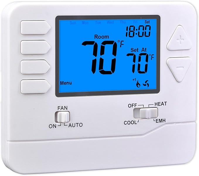 Suuwer Non-Programmable Heat Pump Thermostat for Home up to 2 Heat and 1 Cool