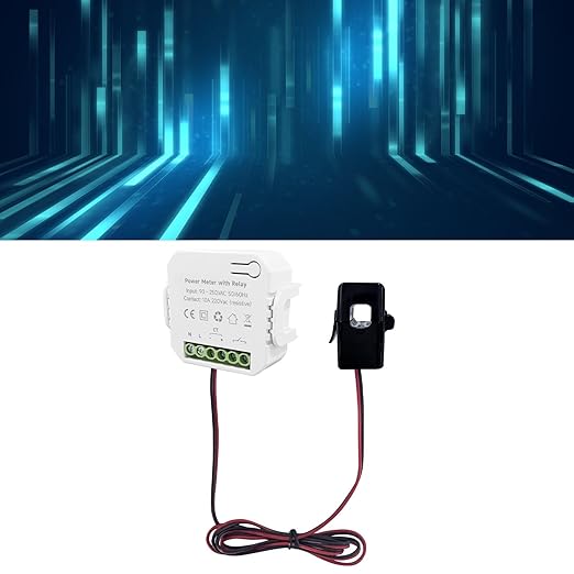 90‑250VAC Smart Energy Monitor Single Phase Clamp Electricity Meter with 200A CT Current Transformer for Home Energy Usage Monitoring