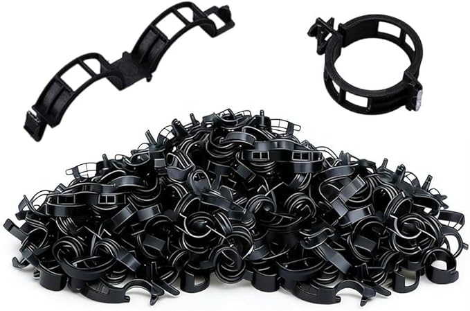 Plant Support Clips, 2026 Upgraded Tomato Plant Clips for Climbing Plants, Reusable Plastic Garden Clip for Grape Cucumber Stems Outdoor Vine Fixing Clip Gardening Supplies (200, Black)