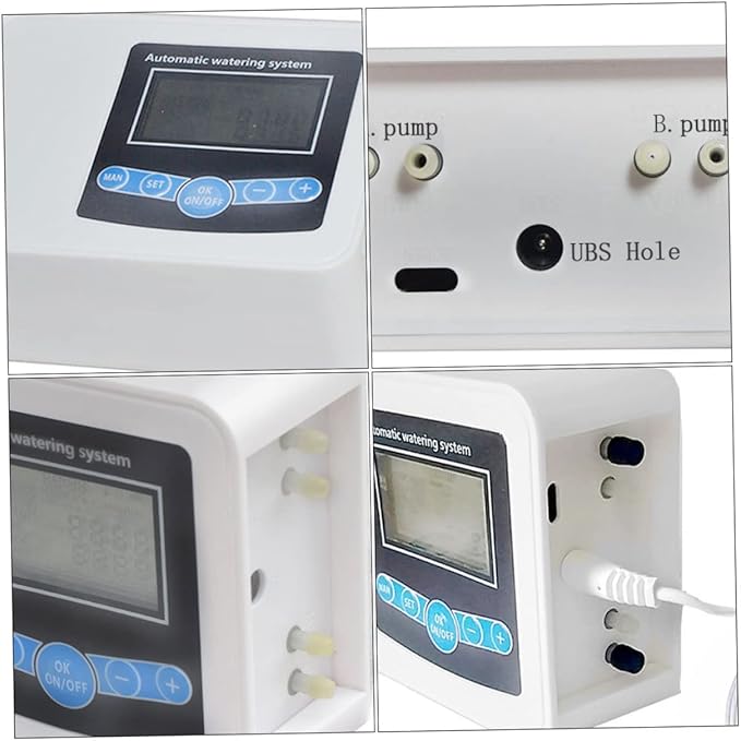 Mipcase Dual Pump Watering Timer for Balcony Garden Automatic Irrigation Controller Adjustable Settings Waterproof Design and Easy Installation