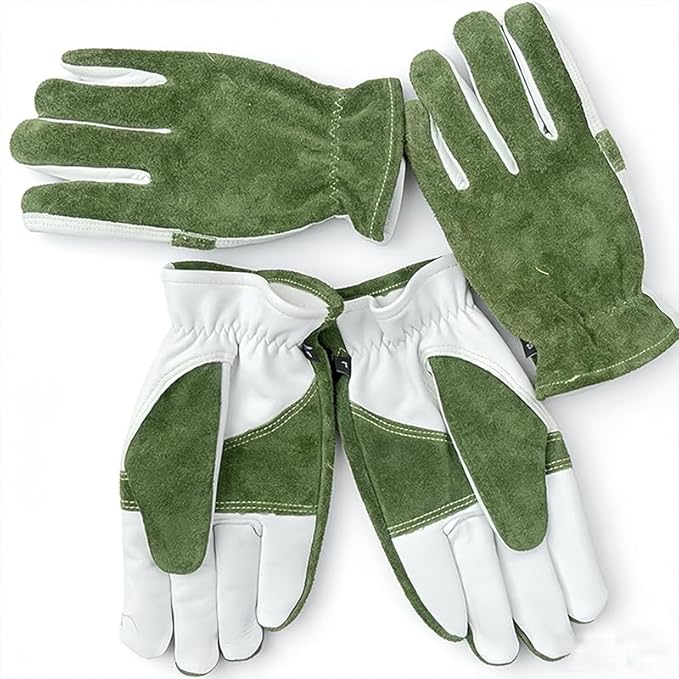 Leather Work Gloves for Men & Women, Cowhide Gardening Gloves, Reinforced Durable, Puncture Resistant & Cut Resistant Work Gloves
