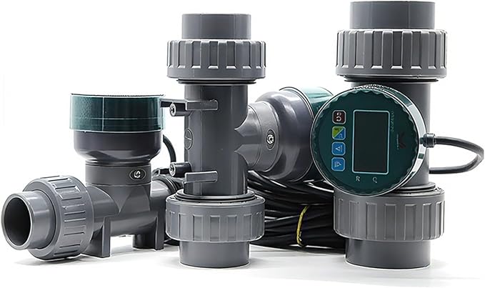 RS485 Digital Display Flow Meter High Precision Smart Electronic Flowmeter UPVC Water Flow Sensor for Farm Garden Irrigation(DN25)