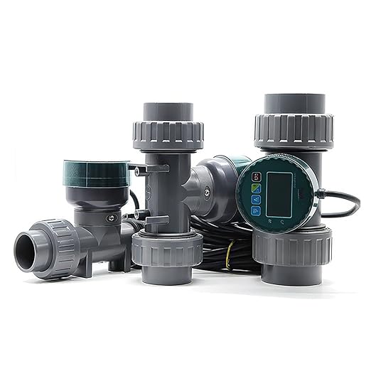 RS485 Digital Display Flow Meter High Precision Smart Electronic Flowmeter UPVC Water Flow Sensor for Farm Garden Irrigation(DN50)