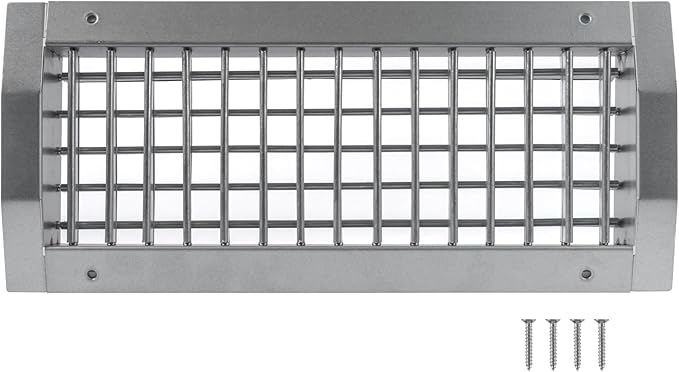 13" x 5" Aluminum Supply/Exhaust Grille for a Round Spiral Duct - Grill Cover with Adjustable Louver Blades - Air HVAC Return Register for Home, Bathroom, Ceiling