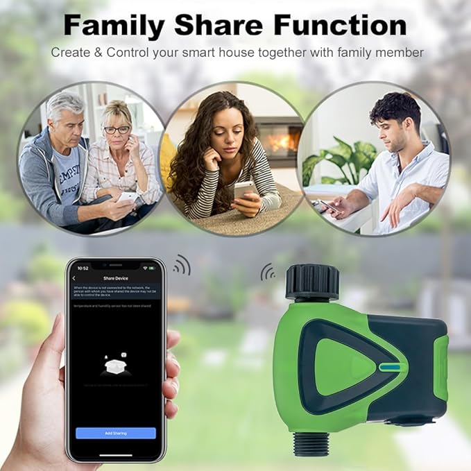 Zigbee Smart Sprinkler Timer,Delay Watering,Irrigation System for Garden,APP & Voice & Remote Control,Compatible with Alexa,Hub Required (US)
