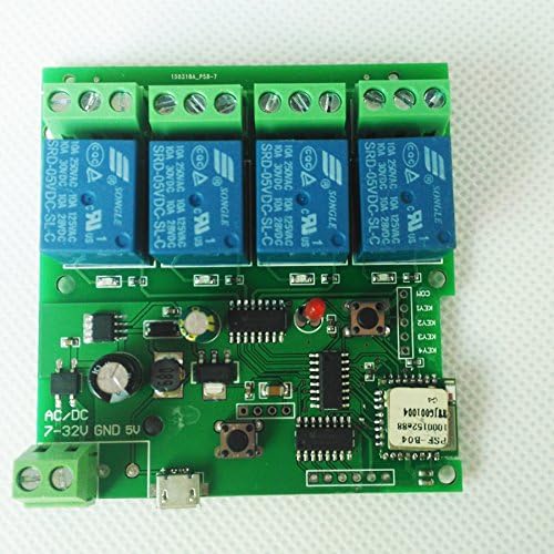 WiFi Relay Switch Module Phone Remote Timer Control for Wireless Android iOS (5-32V 4-Channel)