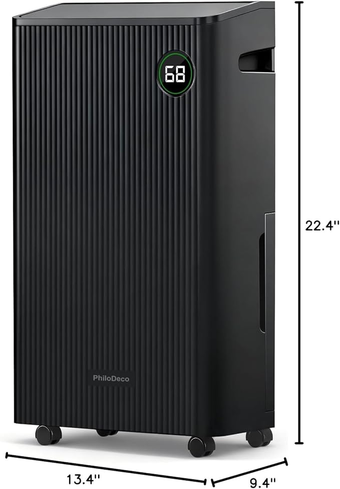 4500 Sq.Ft Dehumidifier with Drain Hose 80 Pint, for Basement, Bathroom, Bedroom, Home, Automatic Defrosting, Intelligent Humidity Control with 24HR Timer, Smart Quiet Dehumidifiers, Black