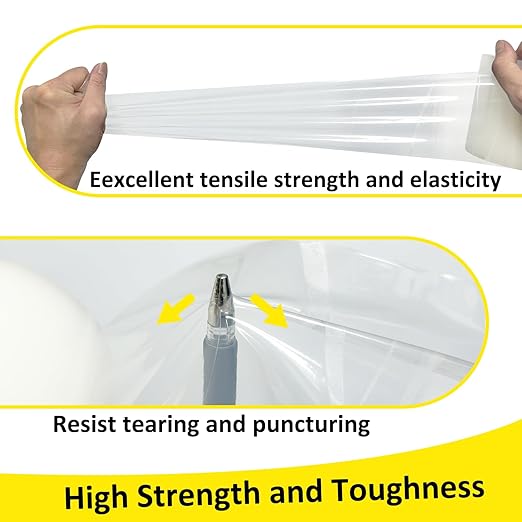 Greenhouse Repair Tape, 6 mil 2" x 214' Greenhouse Tape, Heavy Duty UV Resistant Clear Greenhouse Sheeting Coverings Film Tape for Seaming and Sealing (2" x 214')