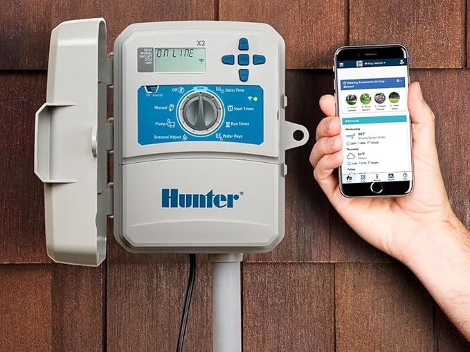 Hunter Hydrawise X2-400 4 Station Hydrawise Controller Bundeled with Wand WiFi Module X2 4 Zone Outdoor or Indoor Smart Internet X2400 Irrigation Timer