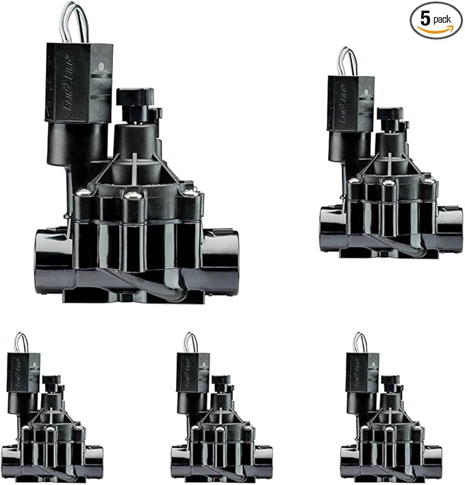 Rain Bird CPF075 In-Line Automatic Sprinkler Valve with Flow Control, 3/4" Threaded Female x Female (Pack of 5)