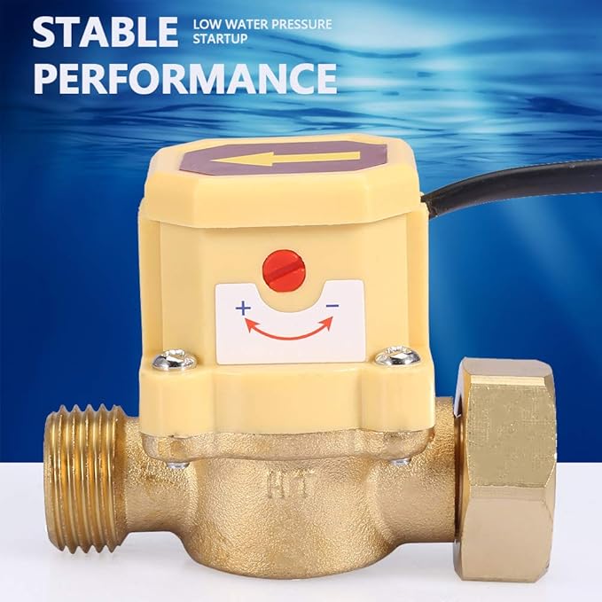 Water Flow Control Switch Automatic Adjustable Pressure Sensor G3/4 G1/2 Thread for Home Water Heater Solar Pump Low Pressure System