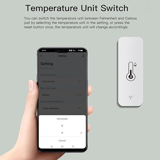 Wireless Smart Thermometer Hygrometer: Bluetooth Temperature Humidity Sensor with App Notification Alerts and Data Storage, Remote Monitor for Green House Guitar Humidor Incubator-2pack