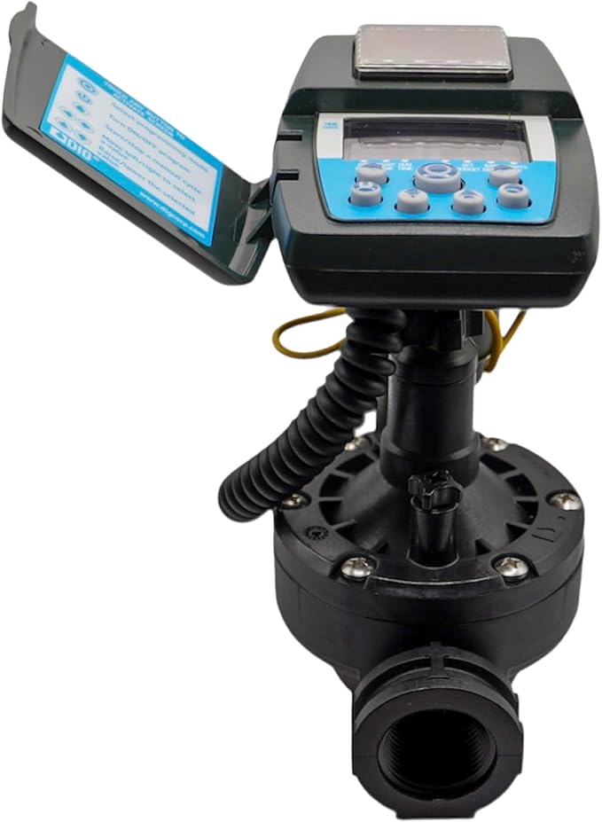 DIG ECO1ILV.075 Single Station Solar Powered Irrigation Controller W/Rain Sensor Connections Mounted on a 3/4" FNPT Inline Valve