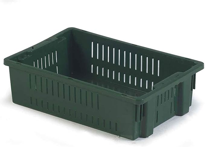LEWISBins AF2013-6 Stack-N-Nest Agricultural Container, 19-11/16"L x 13-1/8"W x 5-5/8"H, Green, Lot of 10