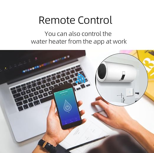 WiFi Smart Water Heater Switch, 40A, Touch Panel with Timing Function, Works with Tuya, Alexa, Google Assistant