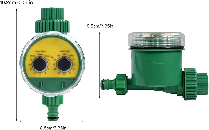Automatic Watering Timer, Garden Irrigation Controller, Green Compact - Waterproof Durable, Adjustable Outdoor Sprinkler, Ideal for Lawn and Balcony