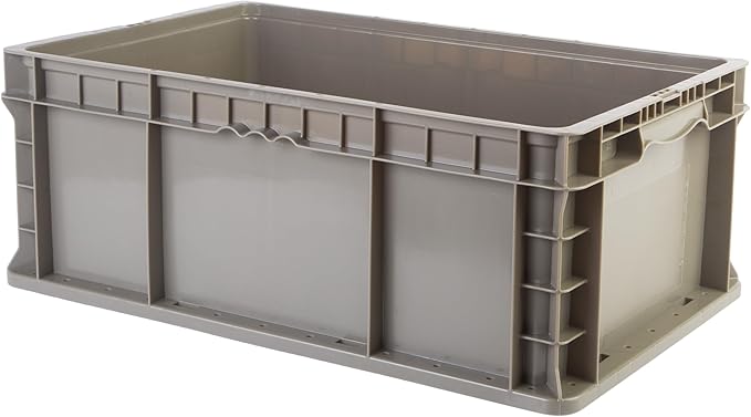 Hudson Exchange 24 x 15 x 9" (3 Pack, 10.5 Gallon) Straight Wall Handled Storage Container Tote, Gray/Brown