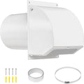 Neoaider 8 Inch Hooded Wall Vent Cover with Screen and Damper, 14GA/2MM Thick Heavy-Duty Steel Vent Covers for Wall, Vent Cover for Dryer Ventilation and Outdoor Air Exhaust, White