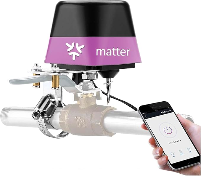 UseeLink Matter Water Valve, Smart Water Shut Off Valve, Automatic Valve Controller Timer,Compatible with Alexa,Apple Home, 1 Pack