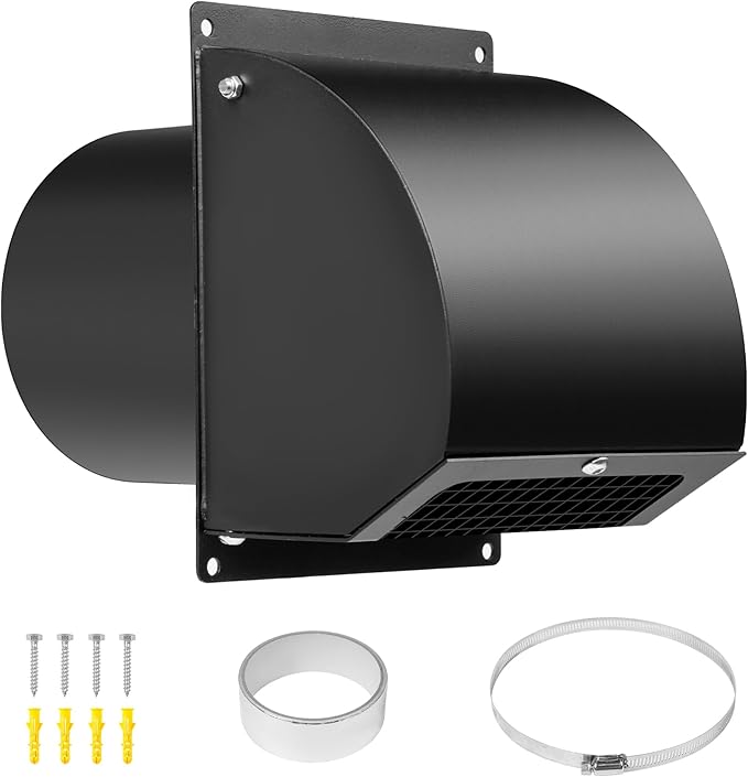 Neoaider 10 Inch Hooded Wall Vent Cover with Screen and Damper, 14GA/2MM Thick Heavy-Duty Steel Vent Covers for Wall, Vent Cover for Dryer Ventilation and Outdoor Air Exhaust, White