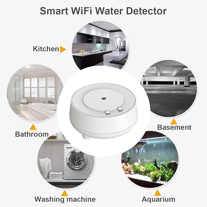 WiFi Water Leak Detector 3 Pack, Smart Water Alarm with Leaks & Drips Detector, Smart Home Kit with Expandable Other Smart Sensors for Kitchen/Bathroom/Sink/Laundry/Flood, Adjustable Alarm & App Alert