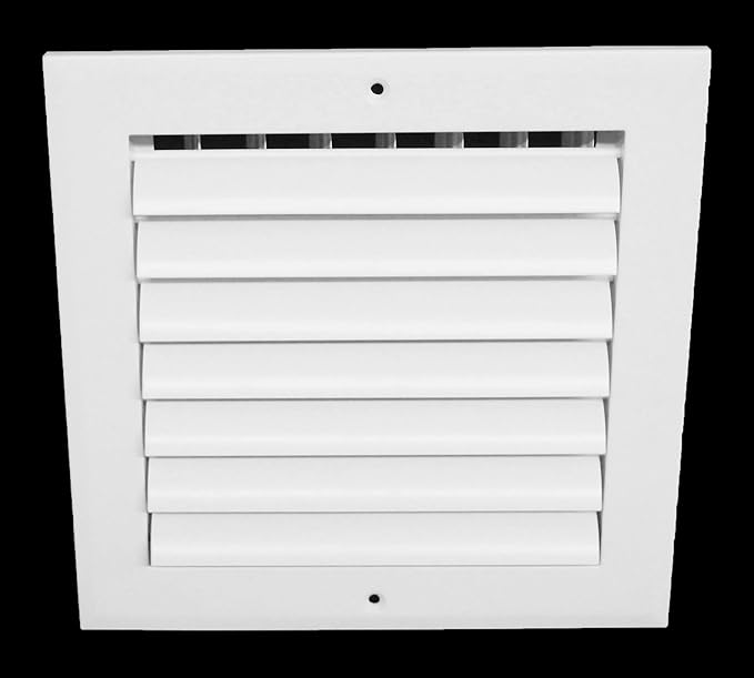 HVAC Premium 6"w X 6"h 1-Way Air Vent Adjustable Aluminum Curved Blades Integral Multi-Shutter Damper HVAC Diffuser [Outer Dimensions: 7.75"W X 7.75"H]