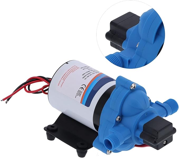 Electric Diaphragm Water Pump 12V 24V DC Self Priming 3.0GPM High Pressure Sprayer Pump for Car Wash Garden Irrigation Boat Household Water Booster System (F33-102-045-101 (12V))