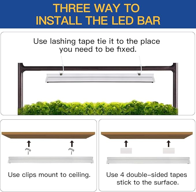 GYTF T5 Grow Lights 2 Pack, 1.4Ft 5000K White Full Spectrum LED Plant Growing Lamp Strips for Indoor Plants, Seeds Starting, Succulents, High PPFD with V-Shaped Reflector