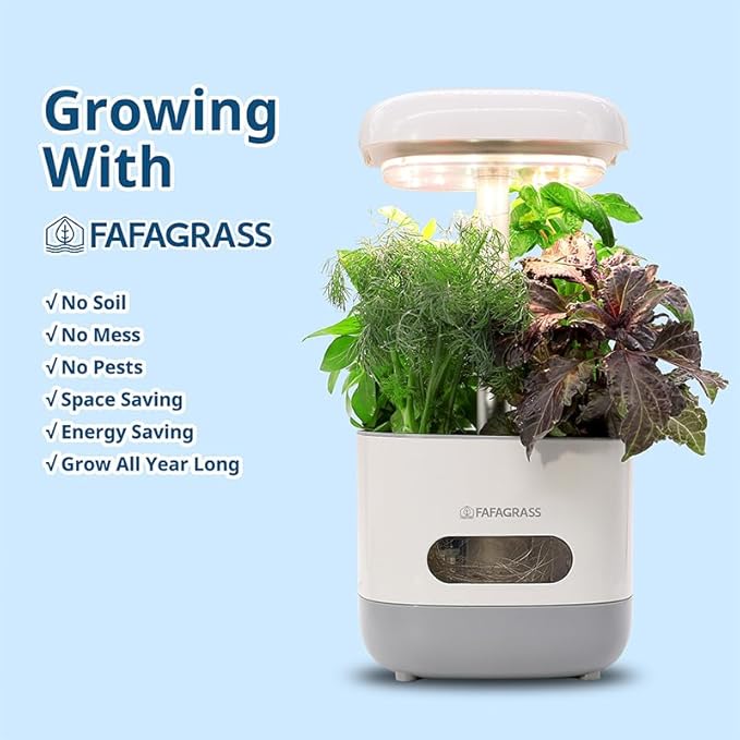 Indoor Hydroponic Garden System, LED Growing Light, Adjustable Height Water Pump, Countertop Herb Garden Kit