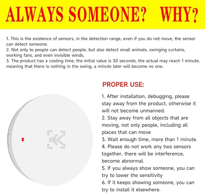 Human Presence Sensor, WiFi Wave Radar Real-time Human Motion Detection Sensor, Compatible with TUYA/Smart Life