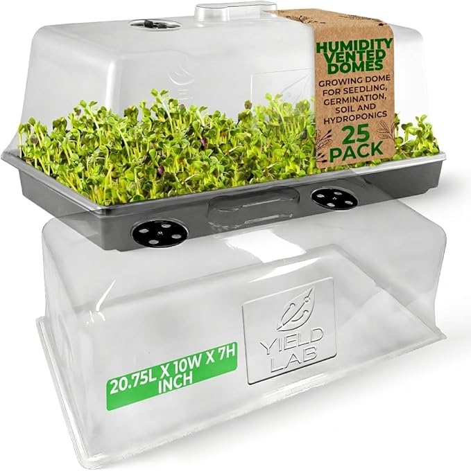 7 Inch Clone Dome - 25 Pack Humidity Vented Domes – Plant Growing Propagation Dome for Seedling, Germination, Soil & Hydroponic Horticulture