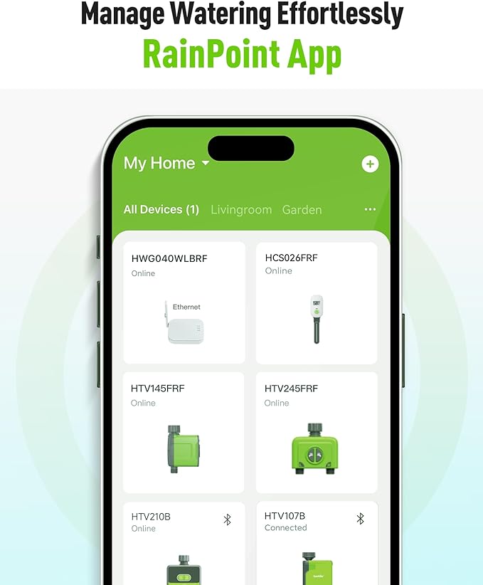 RAINPOINT Ethernet Gateway for WiFi Water Timer, Sprinkler Controller, Smart Hose Timer Valve, Drip Irrigation for Garden, Lawn, and Yard (Support WiFi & Ethernet Connection)