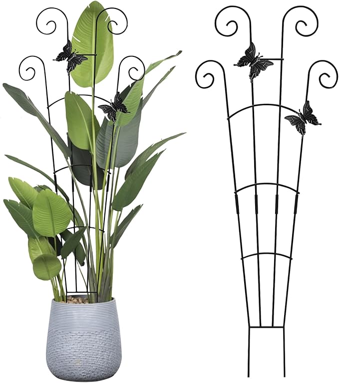 30 in Tall Plant Trellis Indoor,Metal Garden Trellis for Climbing Plants, 2P