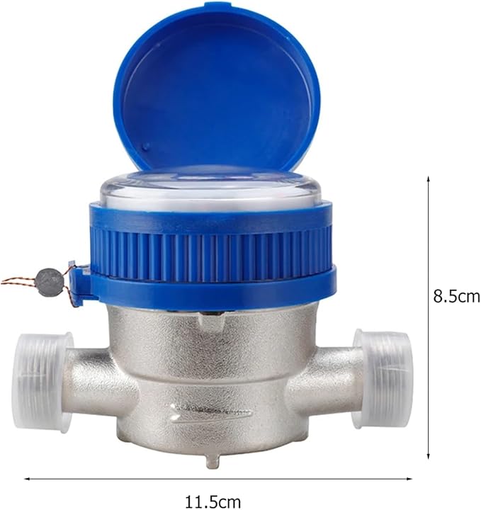 Male Thread Water Flow Sensor Smart Water Meter Digital Display Pointer Flow Measuring Instruments Home Measuring Tools with Copper Fittings