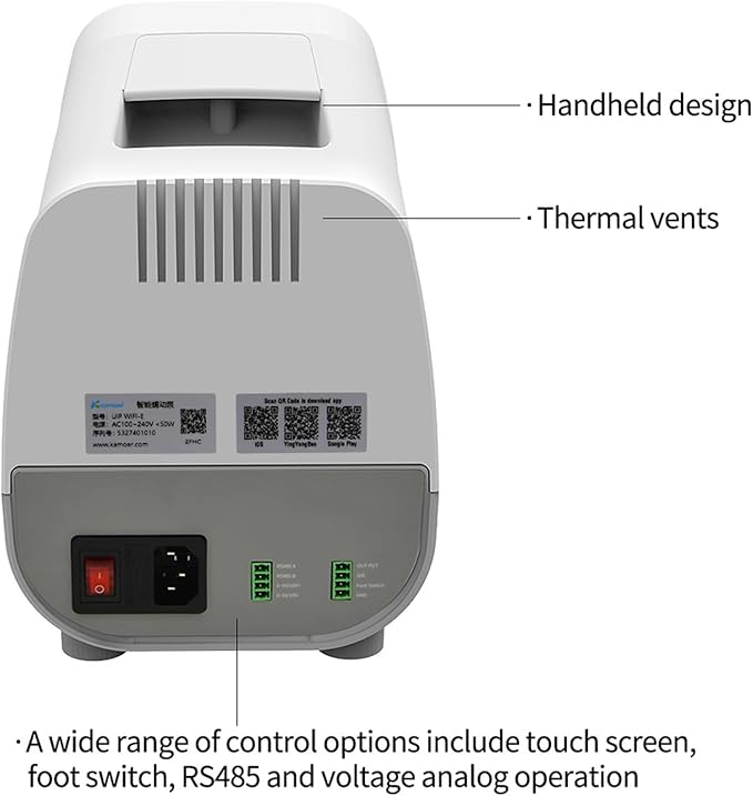 Kamoer UIP WIFI E Intelligent Peristaltic Pump, High Flow Adjustable Dosing Pump 0.5-1500ml/min with Stepper Motor & Touch Screen, 100V-240VAC for Lab Fluid Transfer