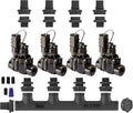 SPW Rain Bird Premium Valve Manifold System 100DVF with Flow Control - Heavy Duty Action Machining Parts - 3/4inch or 1inch Slip (4 Zone)