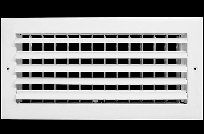 HVAC Premium 8"w X 4"h 1-Way Air Vent Adjustable Aluminum Curved Blades Integral Multi-Shutter Damper HVAC Diffuser [Outer Dimensions: 9.75"W X 5.75"H]