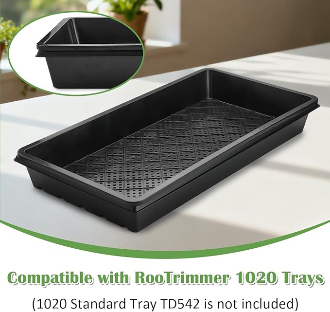 RooTrimmer 10 Pack 1020 Mesh Trays, Extra Strength 1020 Mesh Bottom Trays with Holes, 20'' x 10'', Heavy Duty Propagation Flats for Microgreens, Seed Starting, Soil Blocks, Hydroponics & Wheatgrass