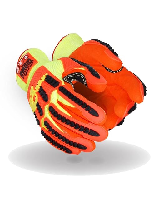 MAGID T-REX Arctic Series ANSI A5 Cut-Resistance, Thermal Impact Gloves, 12 Pairs, Waterproof, Hi-Viz Yellow/Orange, Size 11/XXL