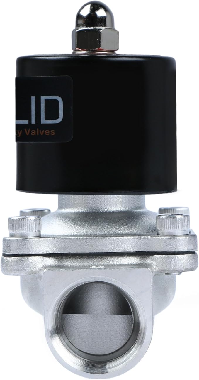 U.S. Solid Smart Solenoid Valve - 1/2 inch Wi-Fi APP-Controlled Stainless Steel Solenoid Valve, 110V AC