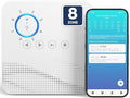 Smart Sprinkler Controller WiFi with External Antenna 8 Zone , Strong Signal Irrigation Timer, App & Panel Dual Control, Indoor Watering System with Weather Intelligence, 24VAC Compatible