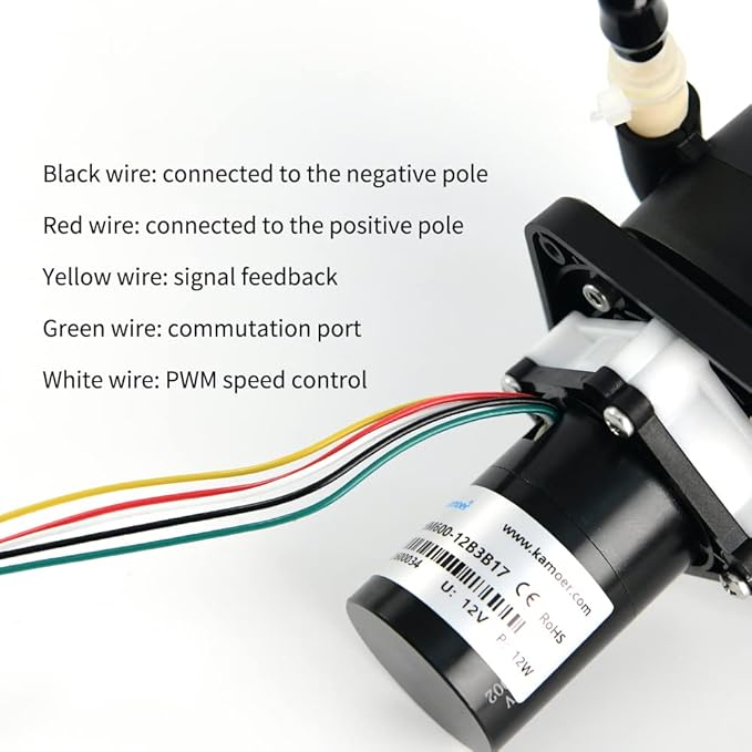 Kamoer KPHM600-12B3B17 600ml/min high flow rate peristaltic pump 12V dc brushless motor adjustable speed liquid dosing pump with BPT tube 6.4 mm ID x 9.6 mm OD