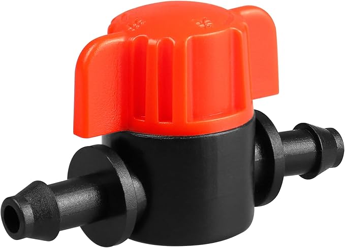 Gardrip 1/4" Drip Irrigation Valve - 25 Pack Shut Off Switch Fits 1/4 Inch Drip Tubing - Cut Off Valve for Garden Lawn Irrigation