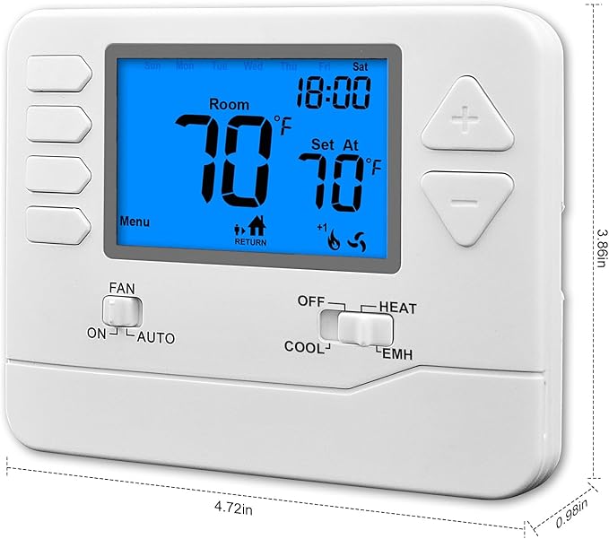 Suuwer 5-1-1 Day Programmable Heat Pump Thermostat for Home up to 2 Heat and 1 Cool