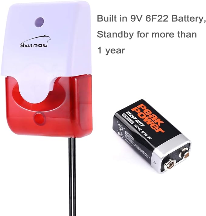 High / Low Water Level Sensor Detector Alarm 120 dB Red Strobe Siren, Adjustable Alarm Volume, Sump Bobber Water leak Sensor,16.4ft Probe Cord, Suitable for Water Tank/Aquarium, Swimming Pool/Basement