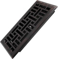 Howeall 4x10 Inches Heavy Duty Walkable Floor Register Easy Adjust Air Supply Lever Floor Vents - Seattle Design - Vent Cover for Home Floor - Oil Rubbed Bronze