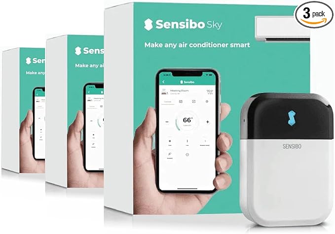Sensibo Sky 3 Pack, Smart Home Air Conditioner System - Quick & Easy Installation. Maintains Comfort with Energy Efficient App - Automatic On/Off. WiFi, Alexa and Siri.