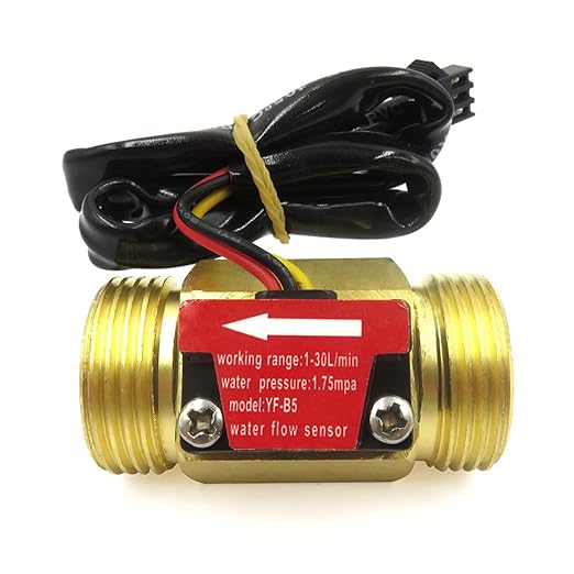 G3/4" Male Thread Brass Water Flow Sensor Switch Hall Effect Liquid Flowmeter Fluidmeter Counter BSP 1-30L/Min（50mm in Total Length）