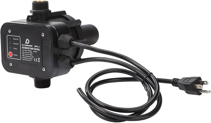 D-HONOR Water Pump Pressure Controller, 110V 50/60HZ Automatic Electronic Switch, Pressure Adjustable Range 1.5-2.5bar, Ideal for Various Water Pump Types