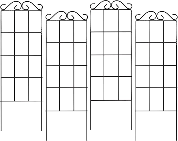 4 Pack 19.7x5.9 Inch Garden Trellis, Indoor & Outdoor Stable Support for Climbing Plants (Flowers, Tomatoes, Vines, Anti-Lodging Solid Structure)